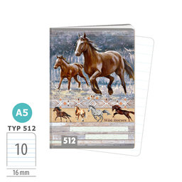 1591-0414 Zošit A5, 10 listov, TYP 512 Wild horses