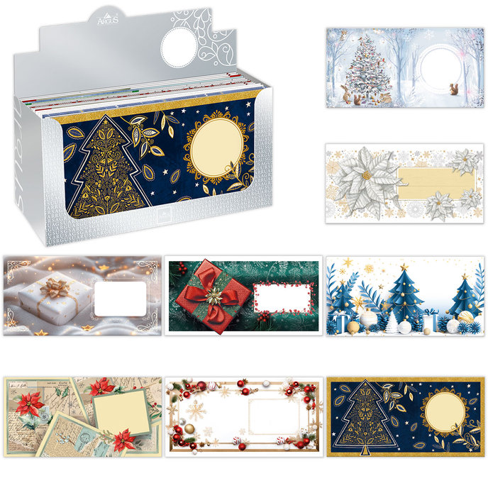 1075-V008 Obálka DL s potlačou, vianočný mix 120ks