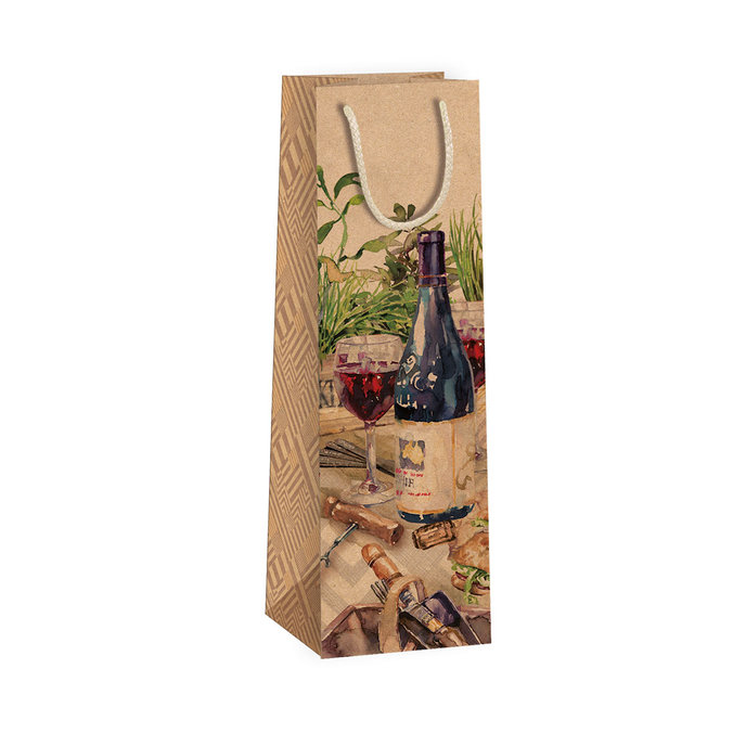 0734-0101 Darčeková taška na víno NATUR