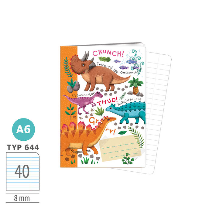 1598-0425 Zošit A6, 40 listov, TYP 644 Roaaar!