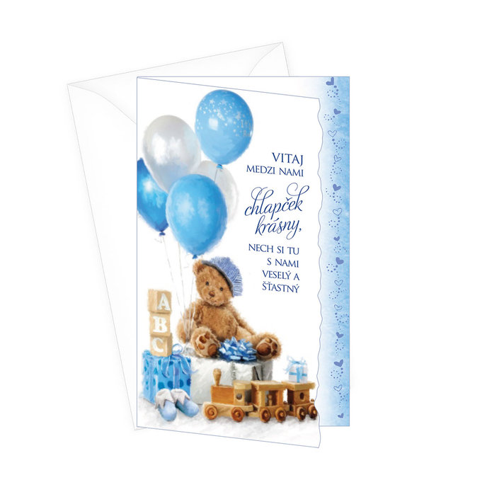 16-638 Baby birth greeting card SK